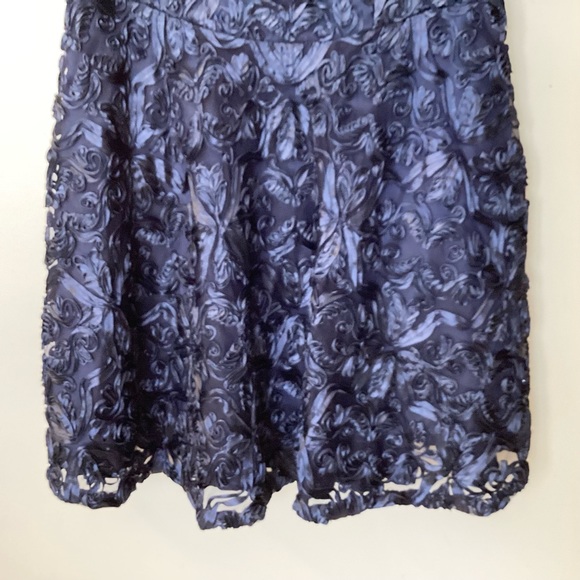 Alex Evenings Embellished Fit and Flare Soutache on Tulle Dress - Blue - 14W - Picture 4 of 10